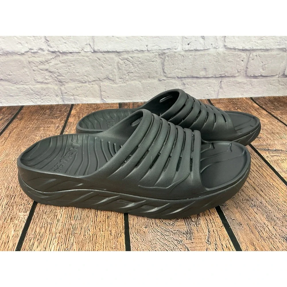 Hoka One One Ora Recovery Slide Men's Sandals Black Slip On Comfort Size 13